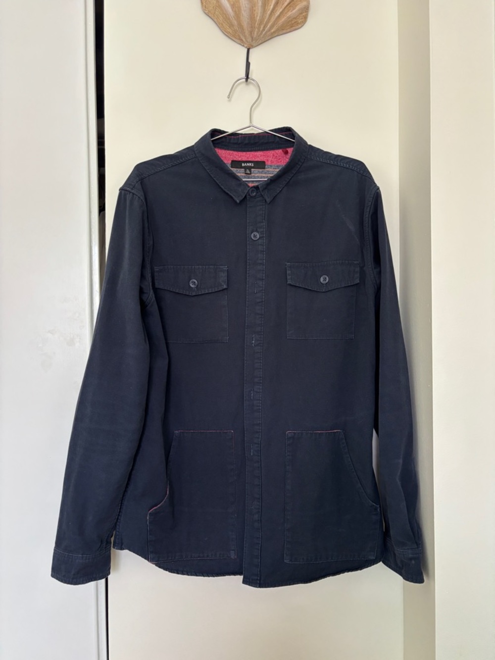 Banks Journal Lined Navy Cotton Chore Coat